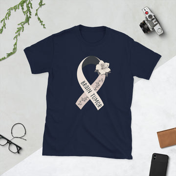 Brain Tumor Warriors T-Shirt with Brain Tumor Awareness Ribbon
